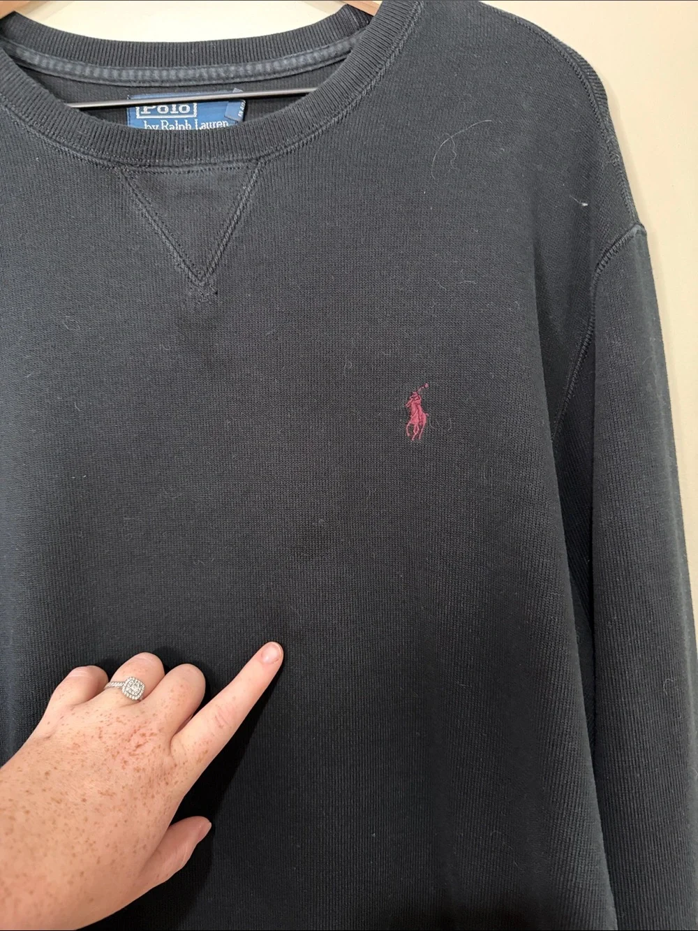 Polo by Ralph Lauren Crewneck Sweater with Red Pony XL 100% Cotton